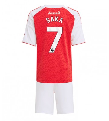 Arsenal Bukayo Saka #7 Hjemmebanetrøje Børn 2025-26 Kortærmet (+ Korte bukser)